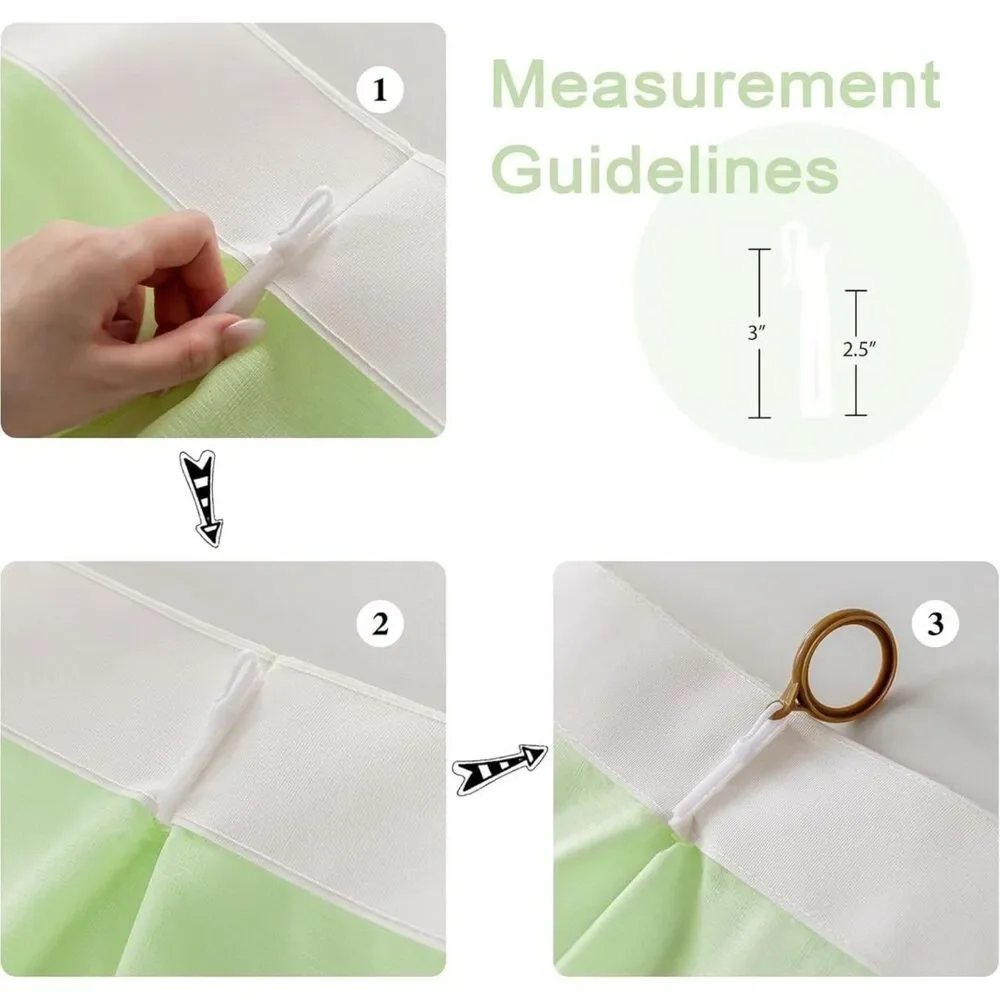 Brand New Lcoomen Reed Green Pinch-Pleated Sheer Curtains – Set of 2